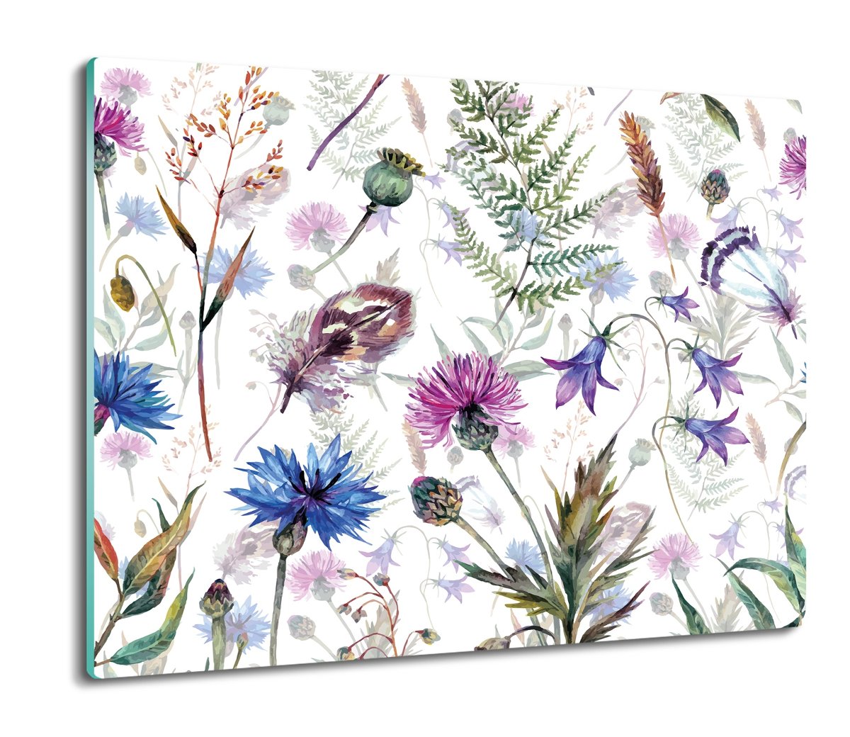 osłona płyty kuchennej Kwiaty łąka akwarela 60x52, ArtprintCave