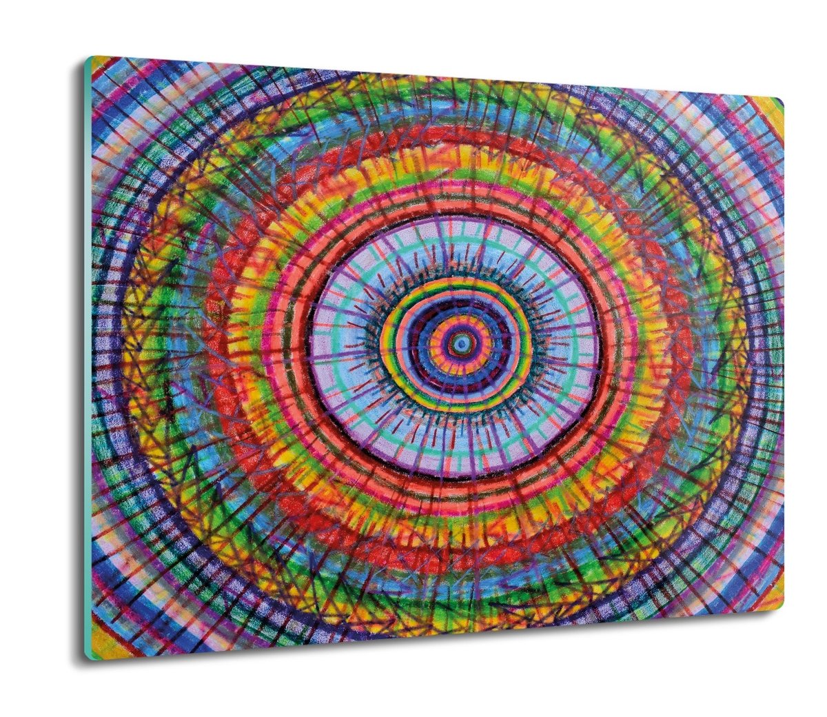 szklana osłona kuchenna Koła mandala kolory 60x52, ArtprintCave