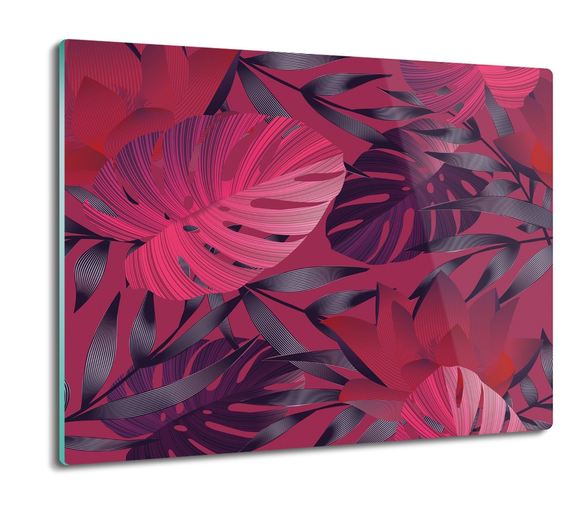 szklana osłonka ze szkła Liście palmy kwiaty 60x52, ArtprintCave