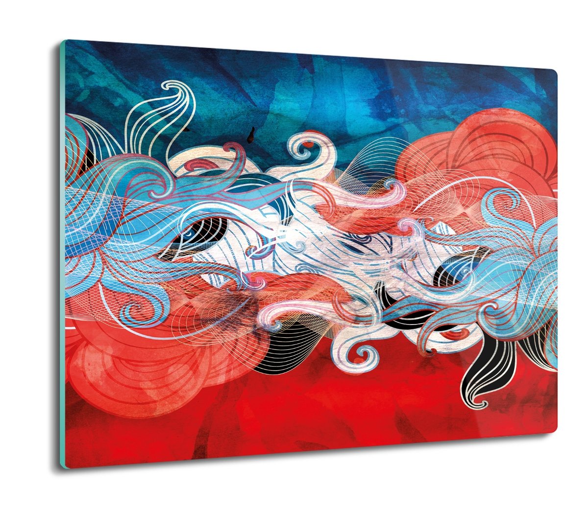 szklana splashback z foto Zawijasy akwarela 60x52, ArtprintCave