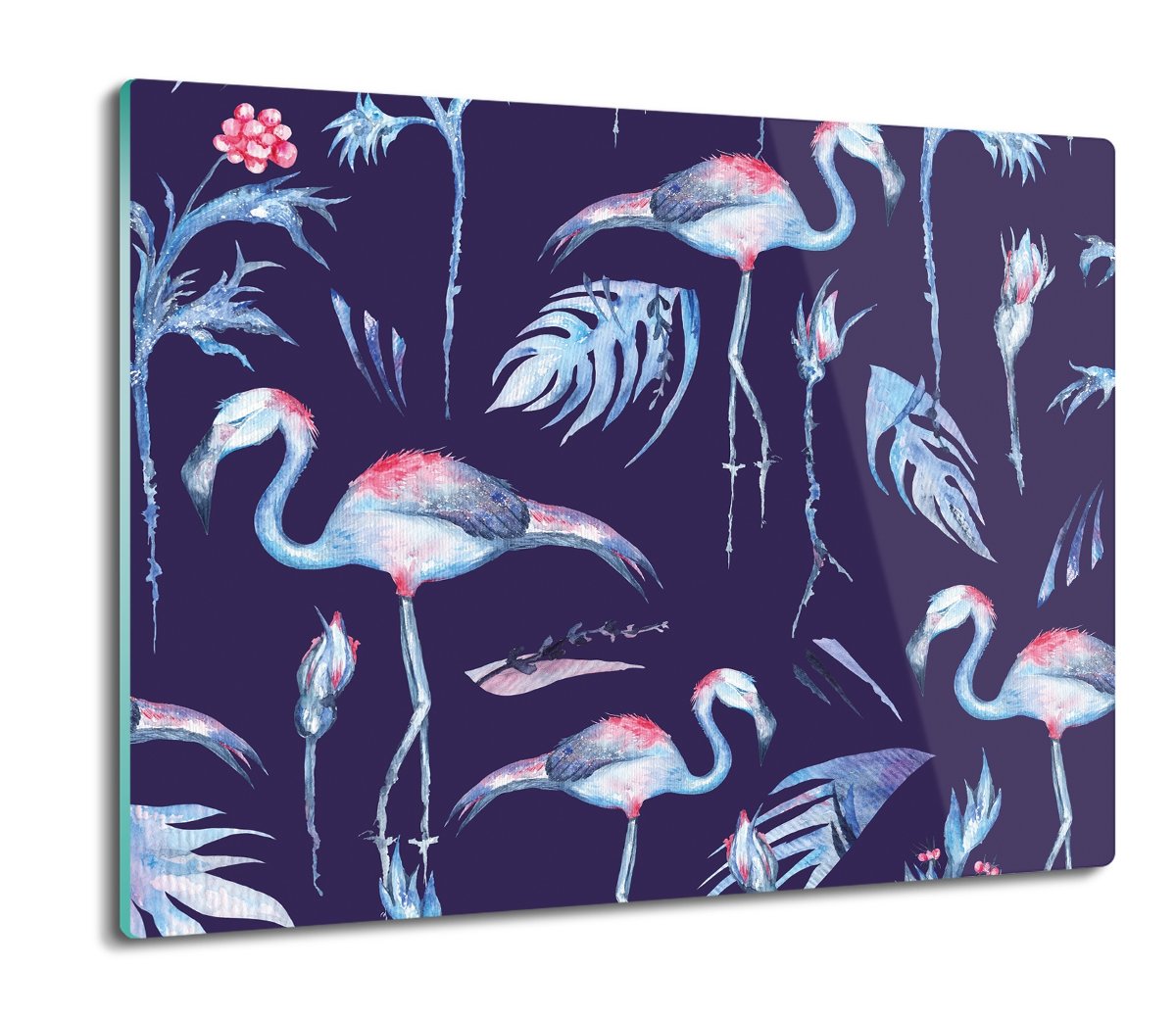 osłona splashback druk Flamingi liście wzór 60x52, ArtprintCave