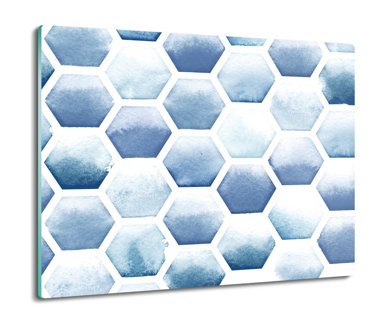 szklana osłona kuchenna Sześciokąty akwarela 60x52, ArtprintCave