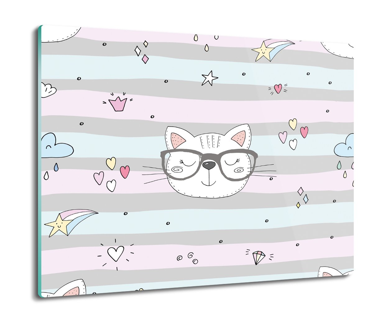 osłona płyty kuchennej Koty okulary pasy 60x52, ArtprintCave