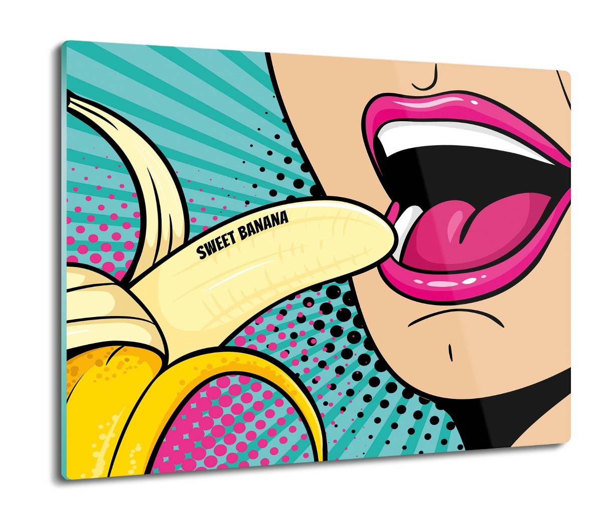 szklana deska splashback Twarz pop art banan 60x52, ArtprintCave