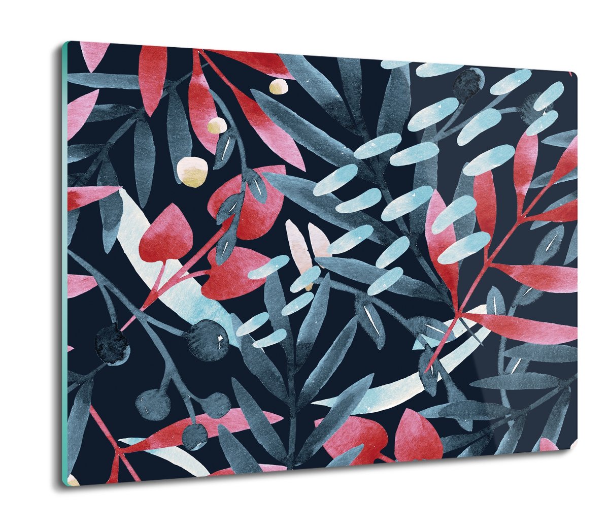 płyty ochronne na indukcję Liście akwarela 60x52, ArtprintCave