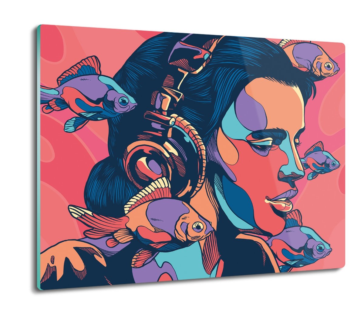 z nadrukiem osłonka Kobieta ryby pop art 60x52, ArtprintCave