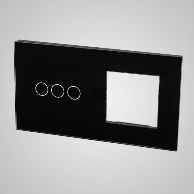 LEDart Touchme Panel Potrójny Czarny TM703728B Q