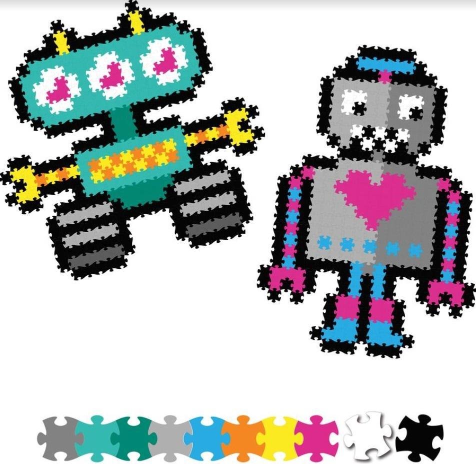 Fat Brain Toy Co Puzzelki Pixelki Jixelz 700 elem. -roboty