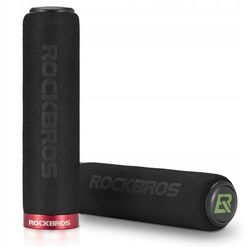 Gripy Rowerowe Chwyty Rączki Rockbros Gąbkowe Czarno-Czerwone