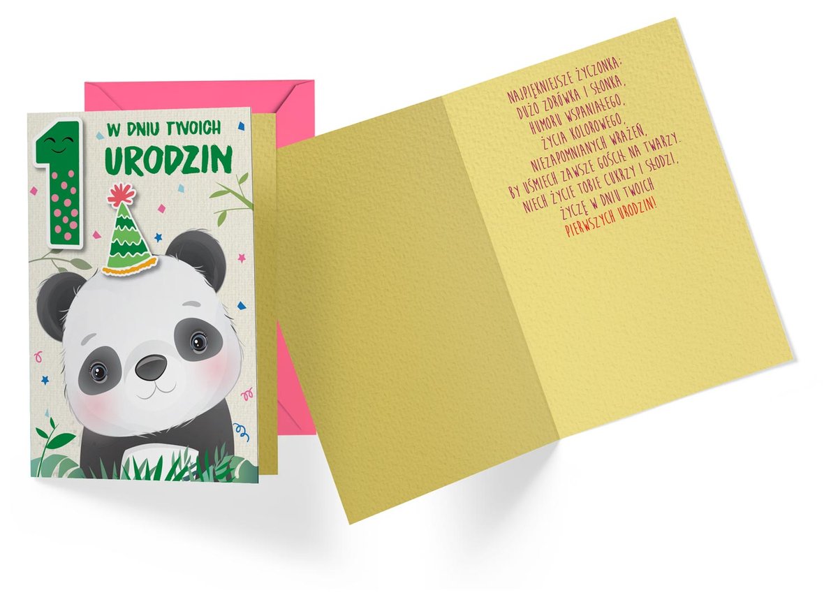 KUKARTKA KUKARTKA Karnet B6 DK-855 Roczek panda 448225