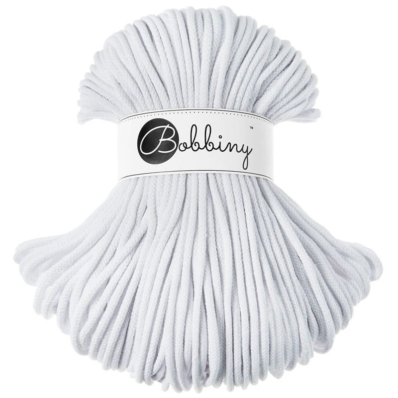 Sznurek pleciony bawełniany Bobbiny Premium / Biały / White / 5mm / 100m