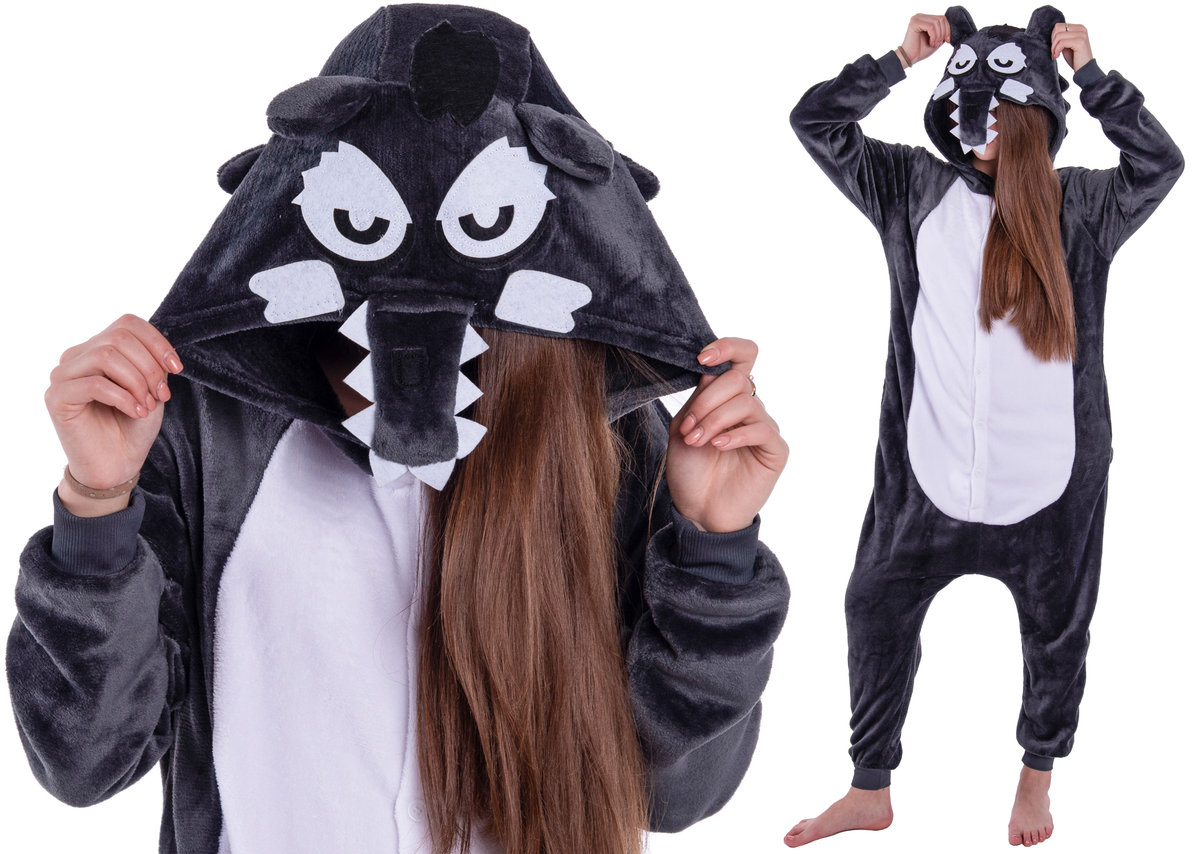 Wilk Piżama Kigurumi Onesie Kombinezon 170