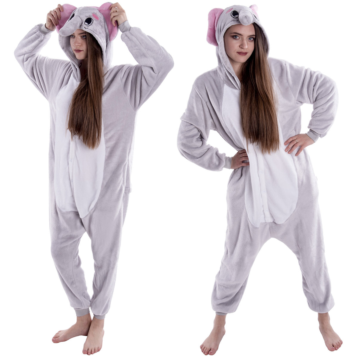 Słoń Piżama Kigurumi Szary Słonik Dzieci 158 164