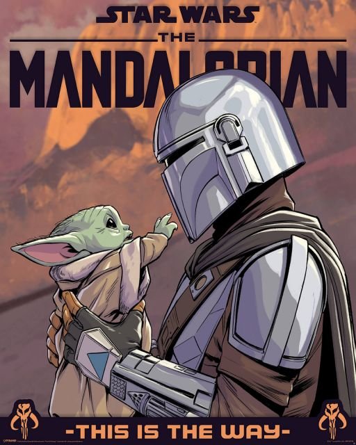 Star Wars The Mandalorian Hello Little One - plakat 40x50 cm