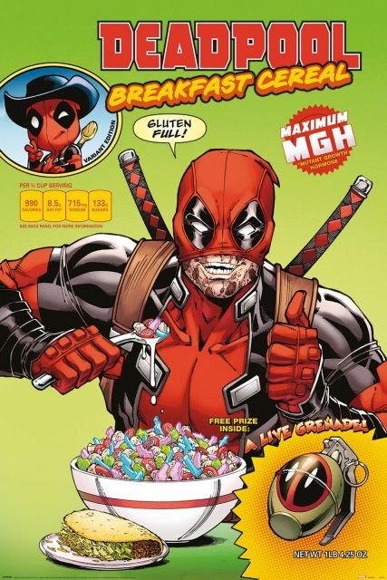 Deadpool Cereal - plakat 61x91,5 cm