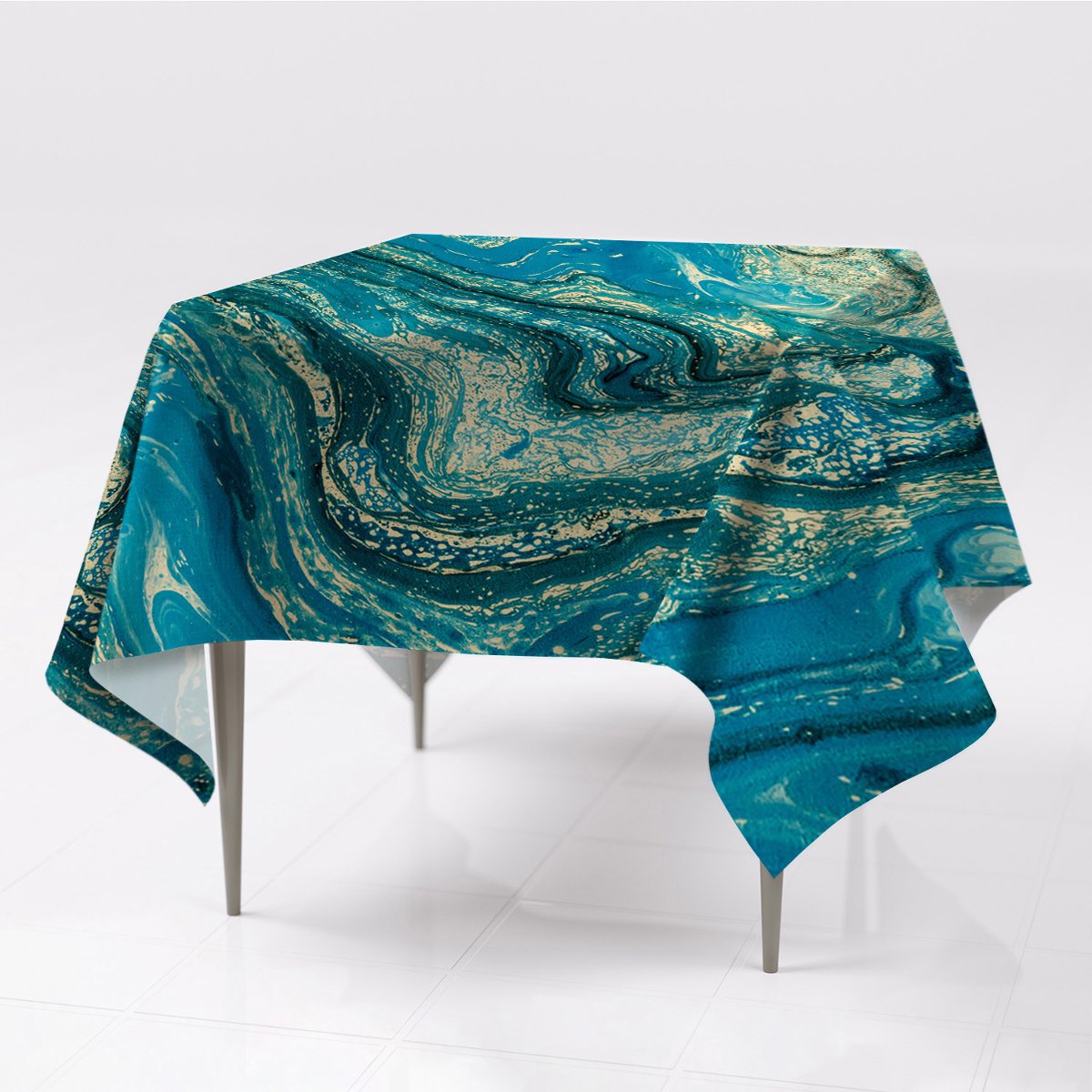Grafika różne obrusy kolory Abstrakcja niebieska, Fabricsy, 150x150 cm