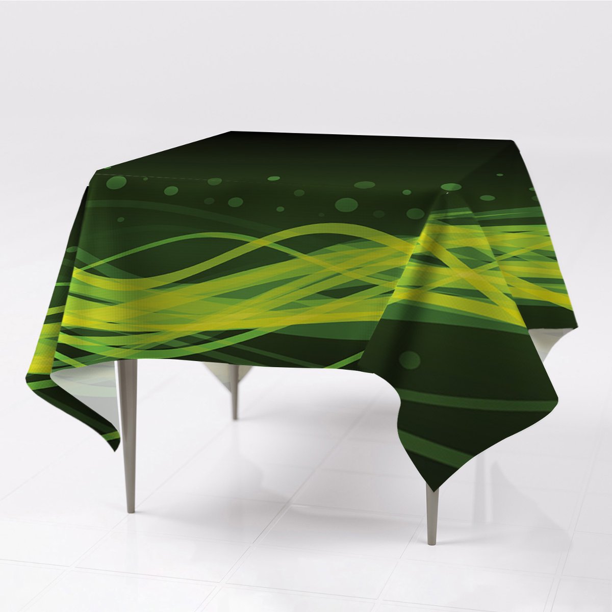 Nadruk obrusy na stół Zielone paski grafika wzory, Fabricsy, 150x150 cm