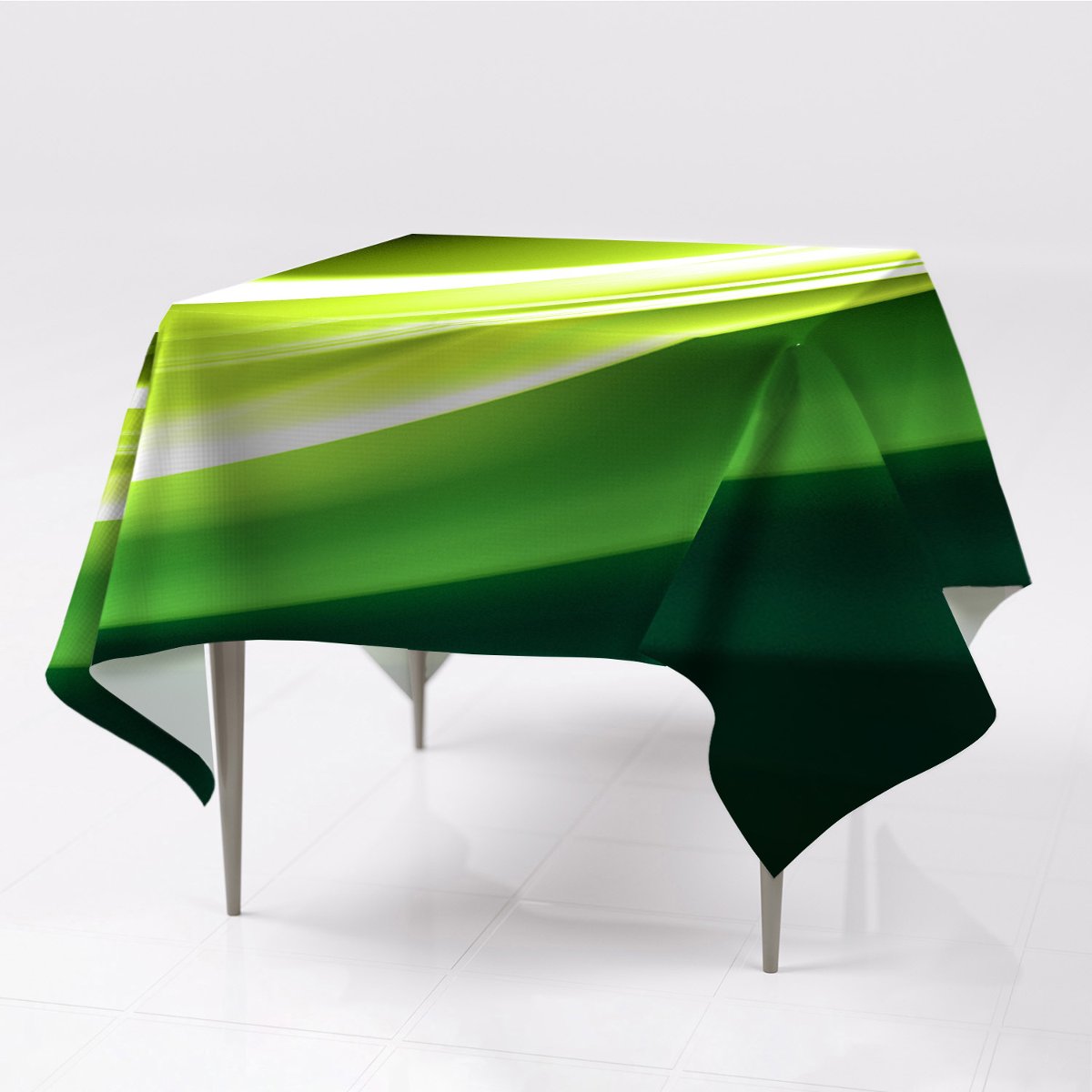 Grafika kolorowy obrus gładki Abstrakcja zielona, Fabricsy, 150x150 cm