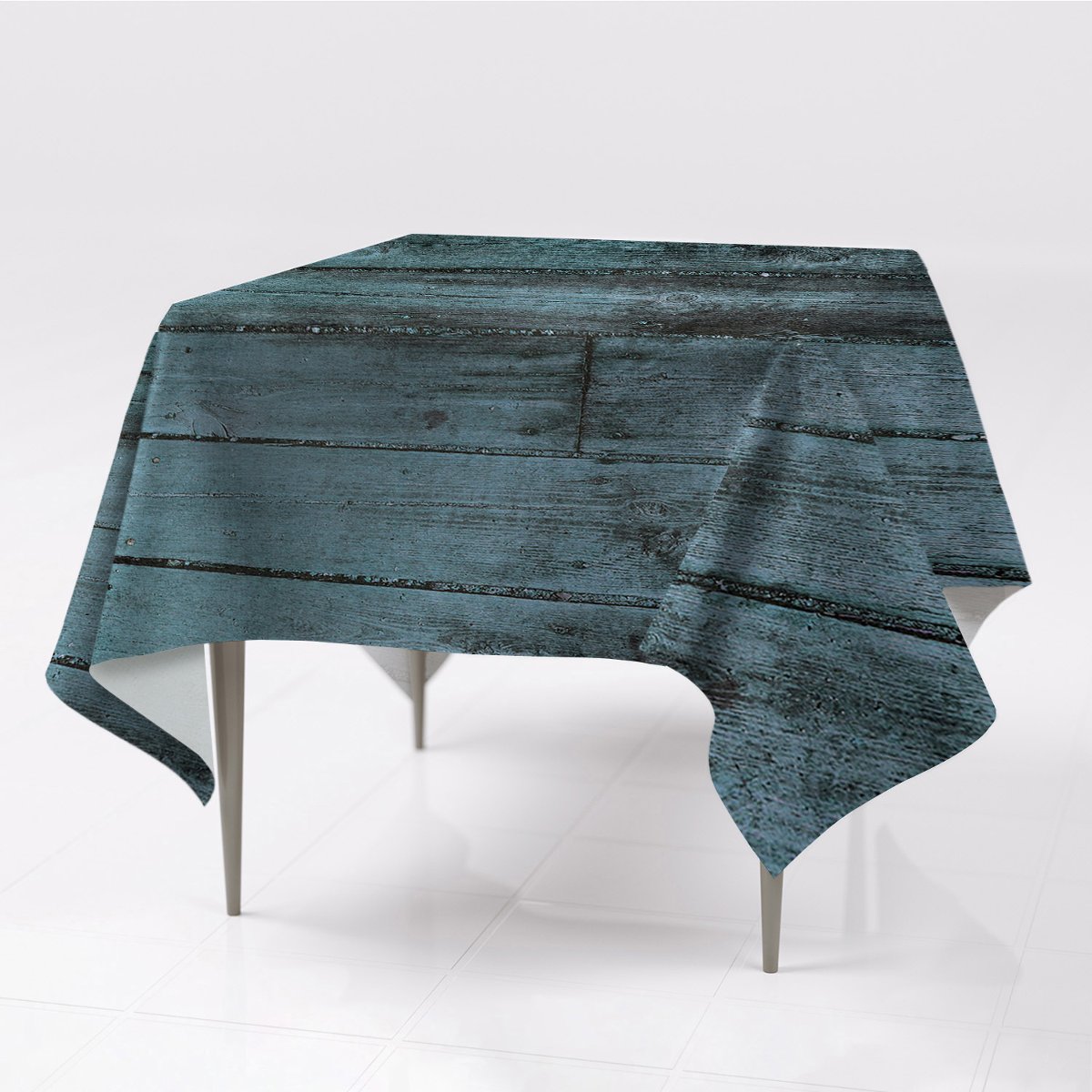 Gładki obrus kolory 150x150 Niebieskie deski eko, Fabricsy