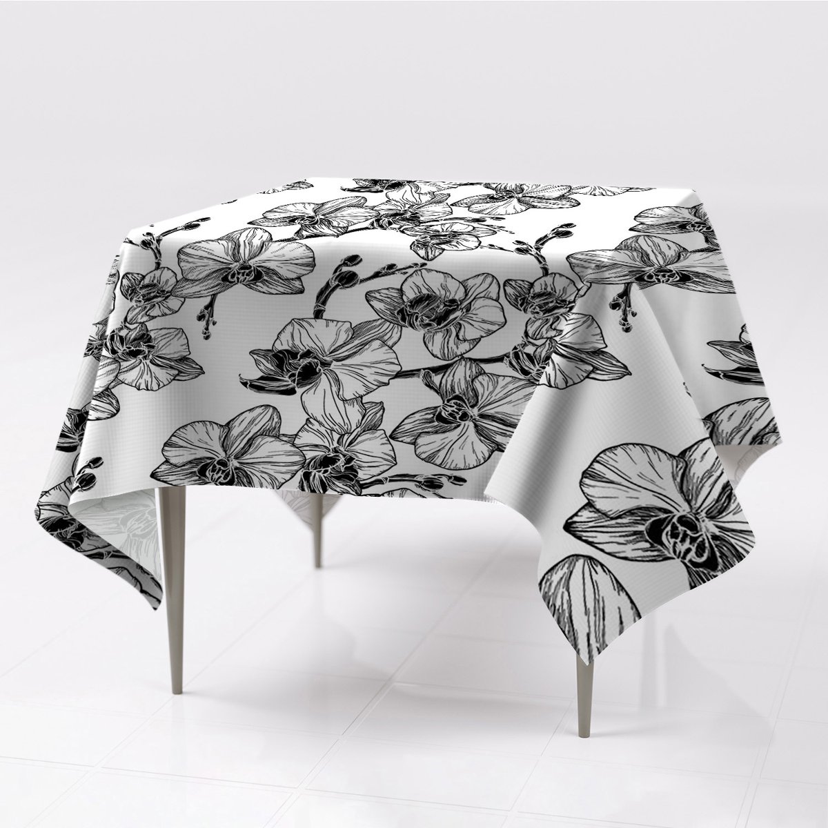 Do ogrodu obrus na stół gładki Storczyki 150x150, Fabricsy, 150x150 cm