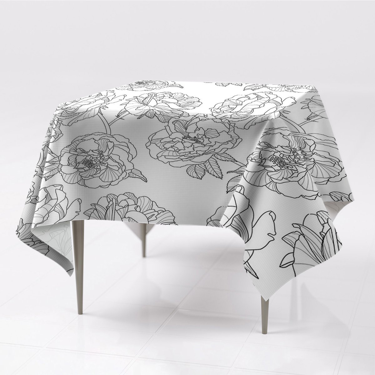 Ozdobny kolorowe obrusy na stół Rysowane róże eco, Fabricsy