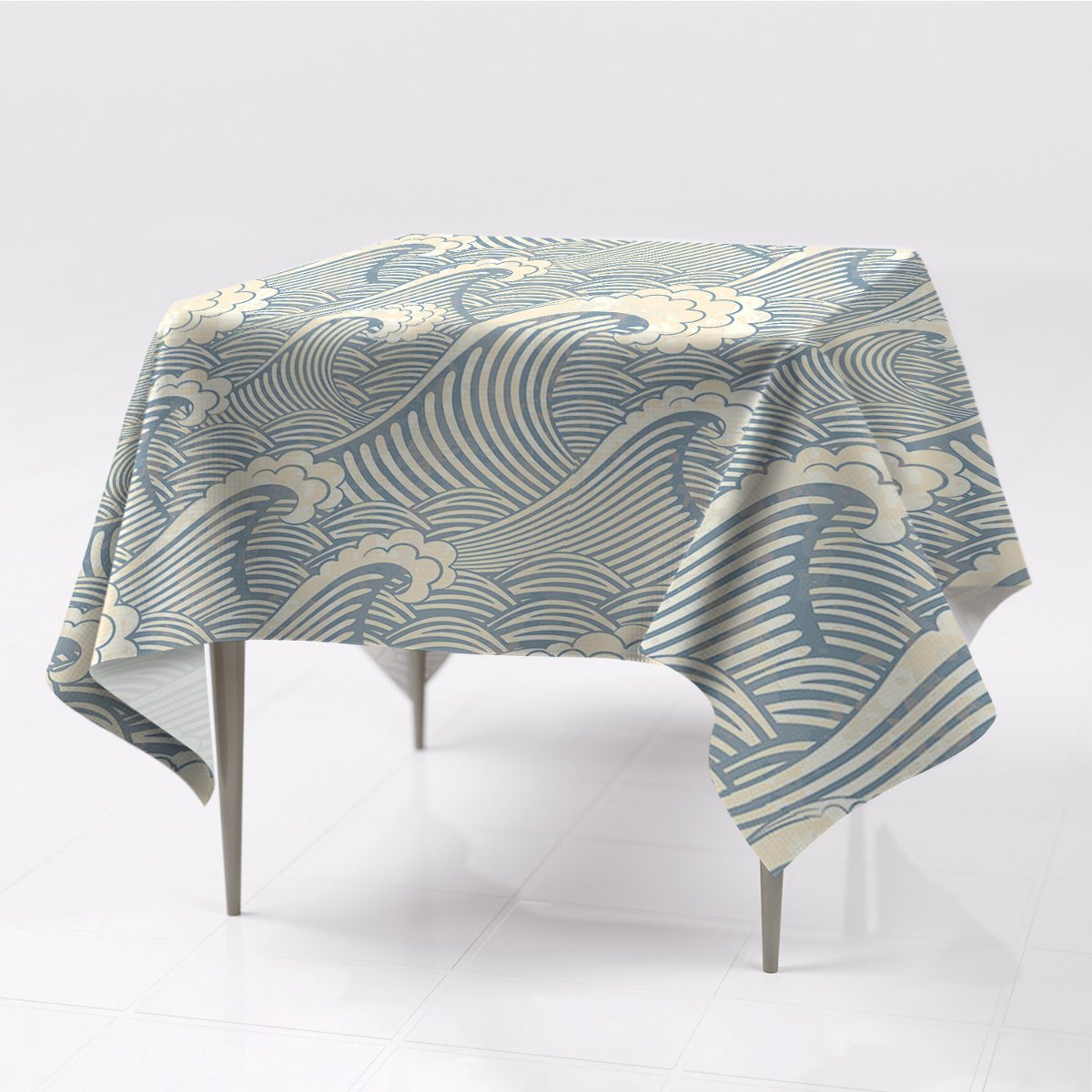 Do ogrodu gładki obrus kolory Fale Ocean 150x150, Fabricsy