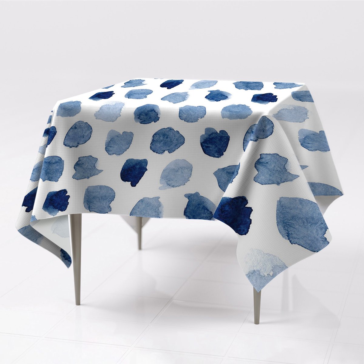 Kolorowe różne wzory obrus do ogrodu Kropki tuszu, Fabricsy, 150x150 cm