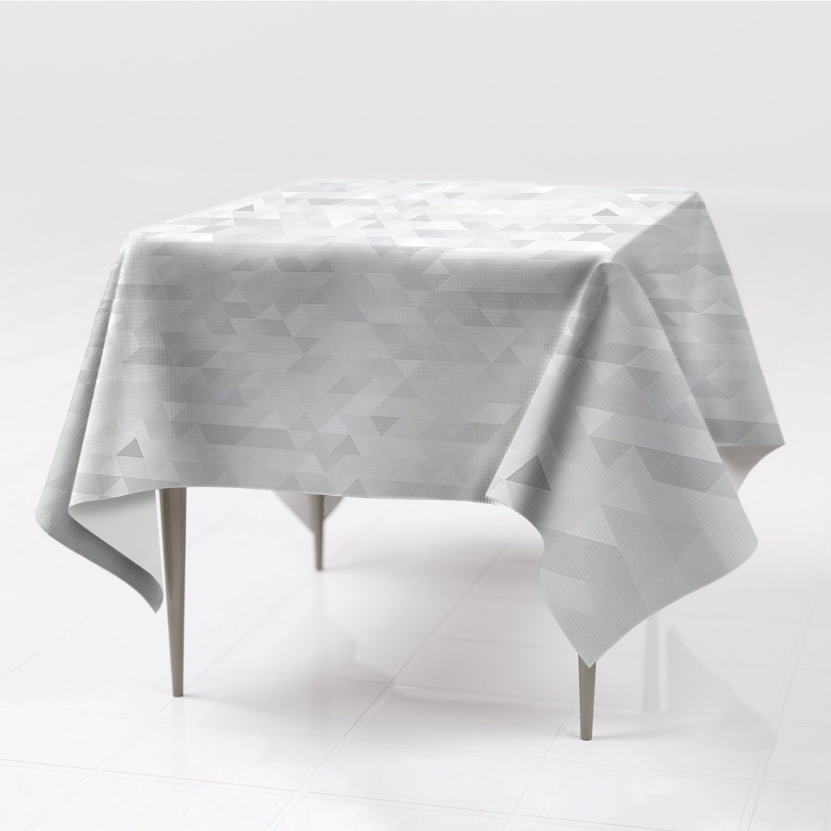 Kolorowy obrus gładki do pokoju Świetlne Trójkąty, Fabricsy, 150x150 cm