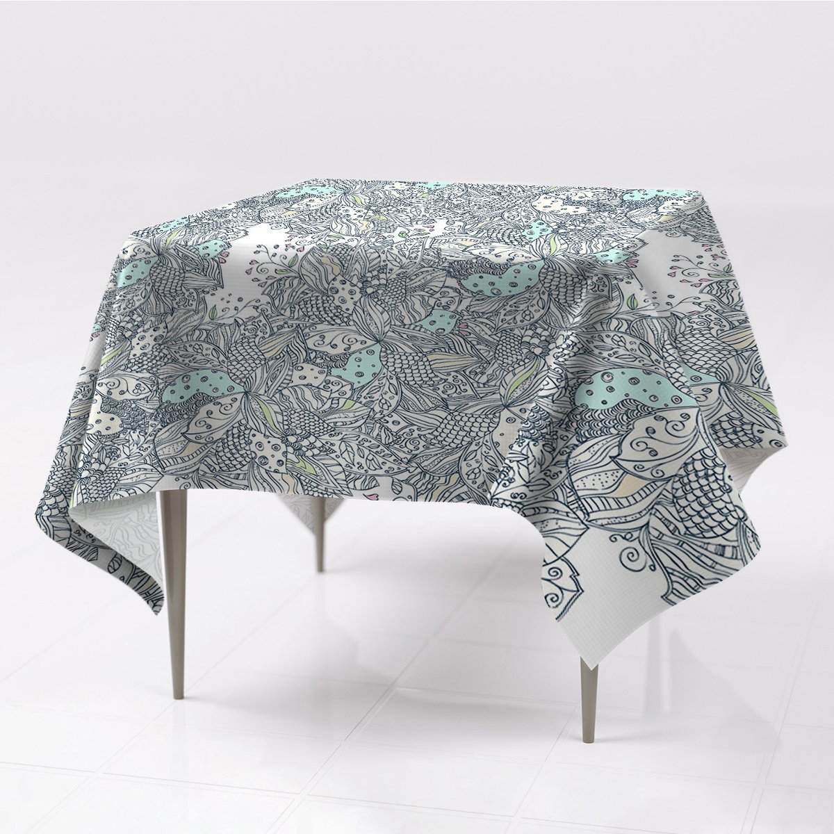 Do wnętrz obrusy na stół kolory Kwiaty ekologiczny, Fabricsy, 150x150 cm