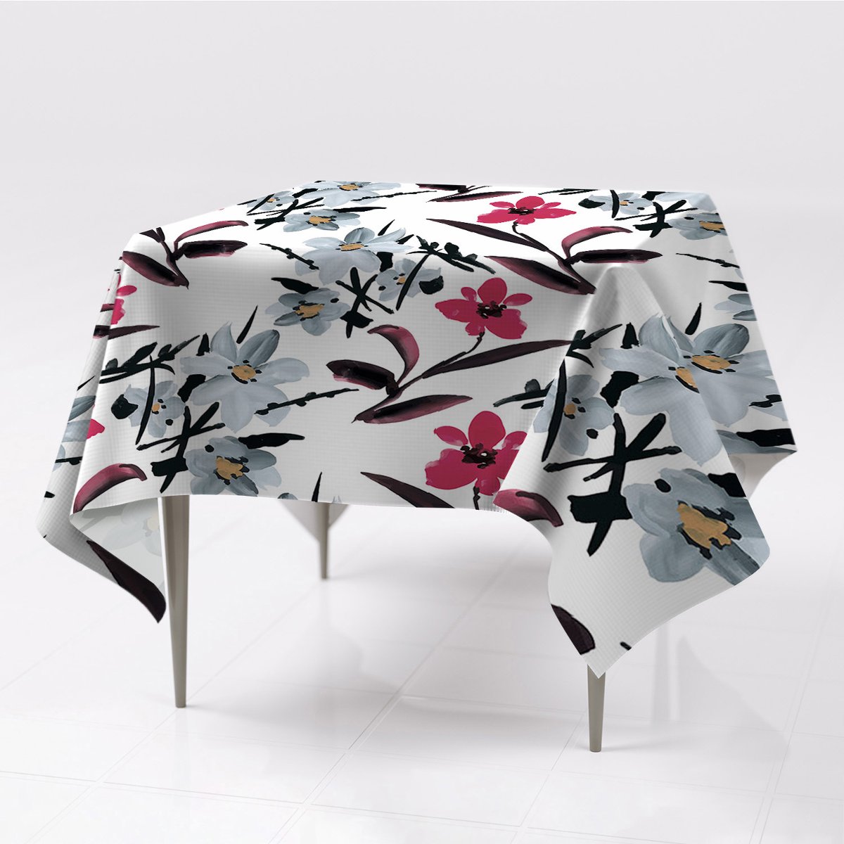 Do salonu obrusy na stół Piękne kwiaty grafika eko, Fabricsy, 150x150 cm