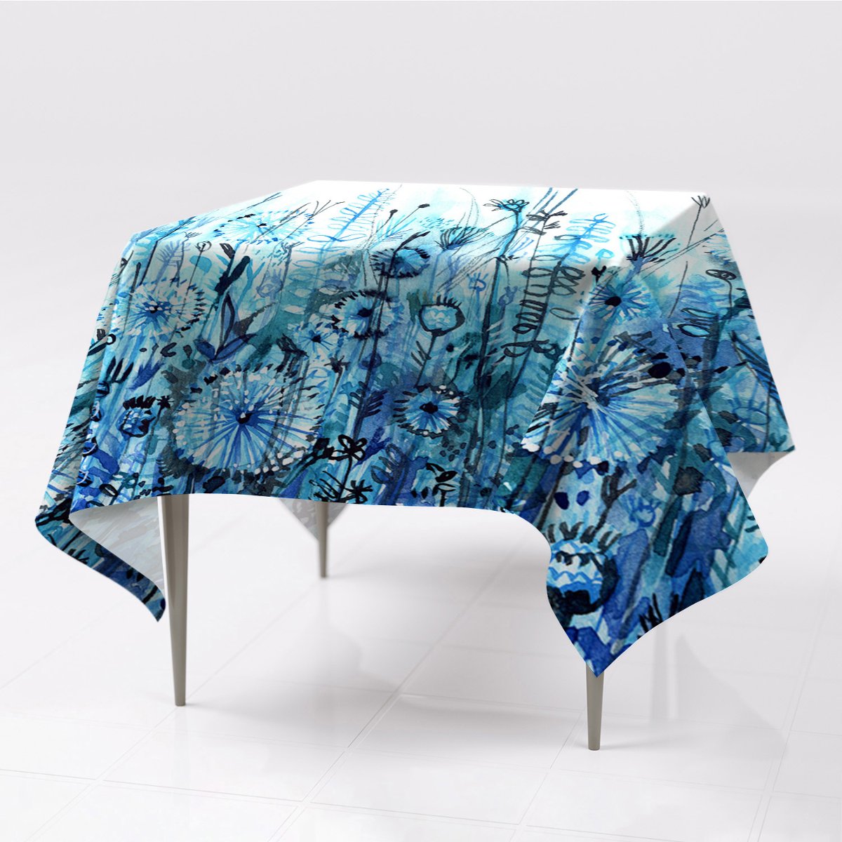 Kolorowy obrus gładki nowoczesny Zarośla 150x150, Fabricsy