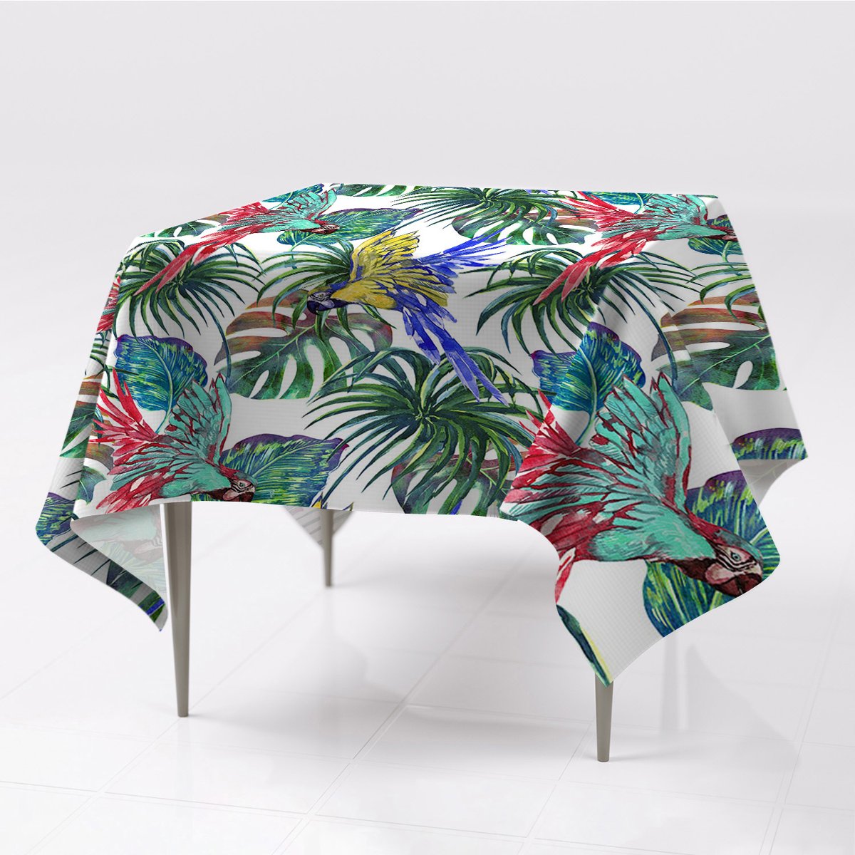 Nowoczesny gładkie obrusy Papugi do domu 150x150, Fabricsy
