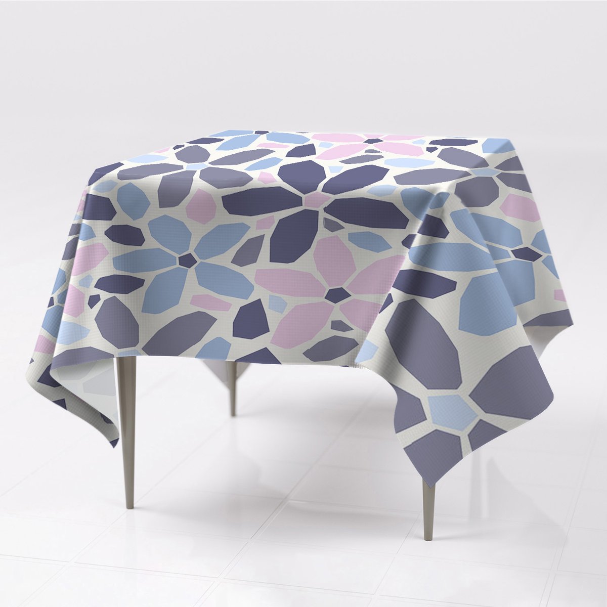 Do salonu gładki obrus kolory Kwiaty geometryczne, Fabricsy, 150x150 cm