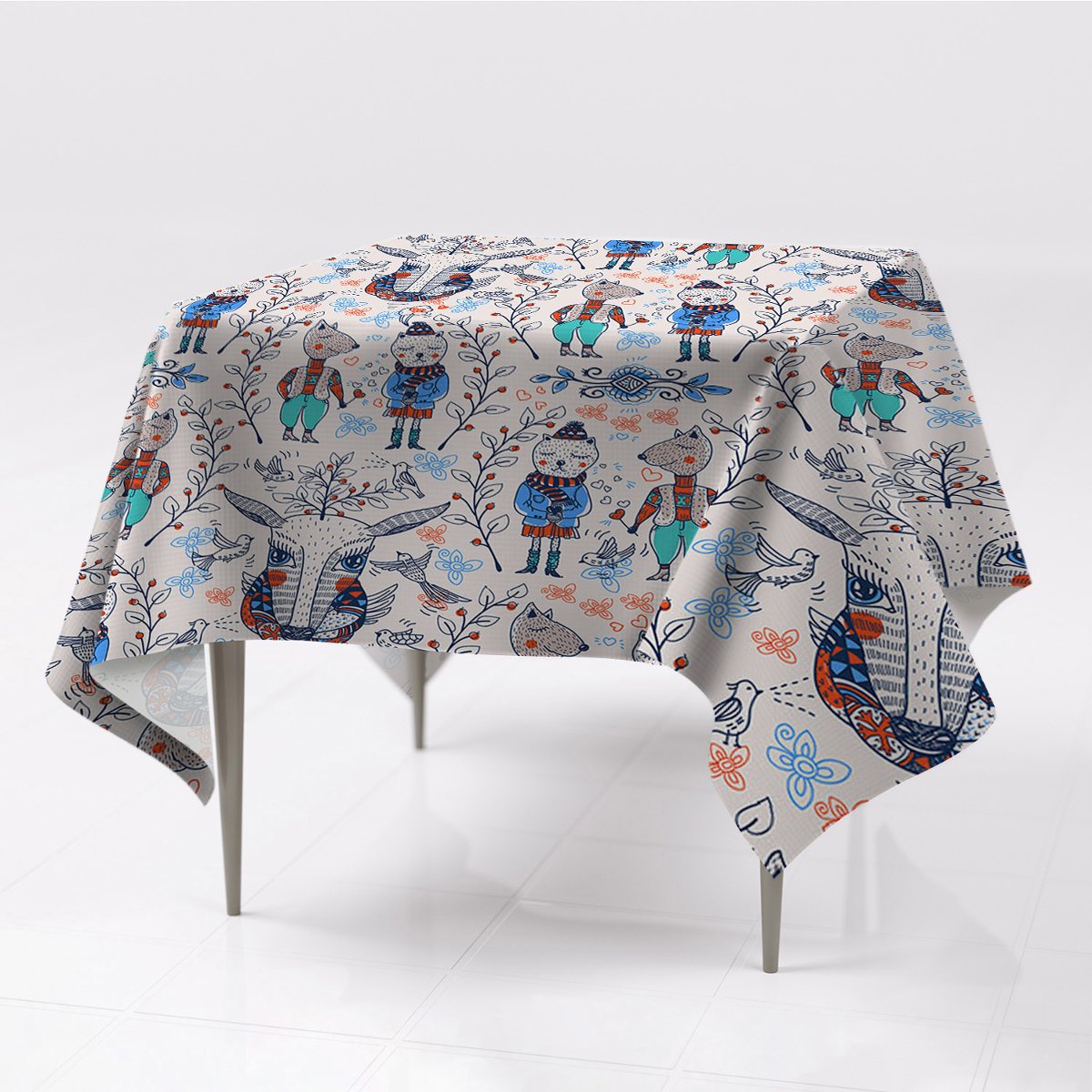Do mieszkania gładkie obrusy Zwierzęta dekoracja, Fabricsy, 150x150 cm