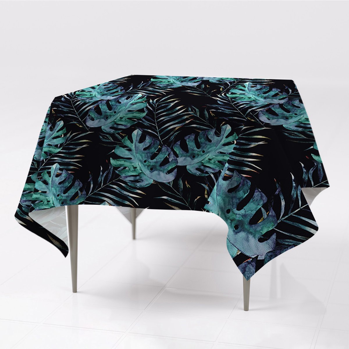 Tkanina kolorowy obrus na stół Ciemne Liście eko, Fabricsy, 150x150 cm