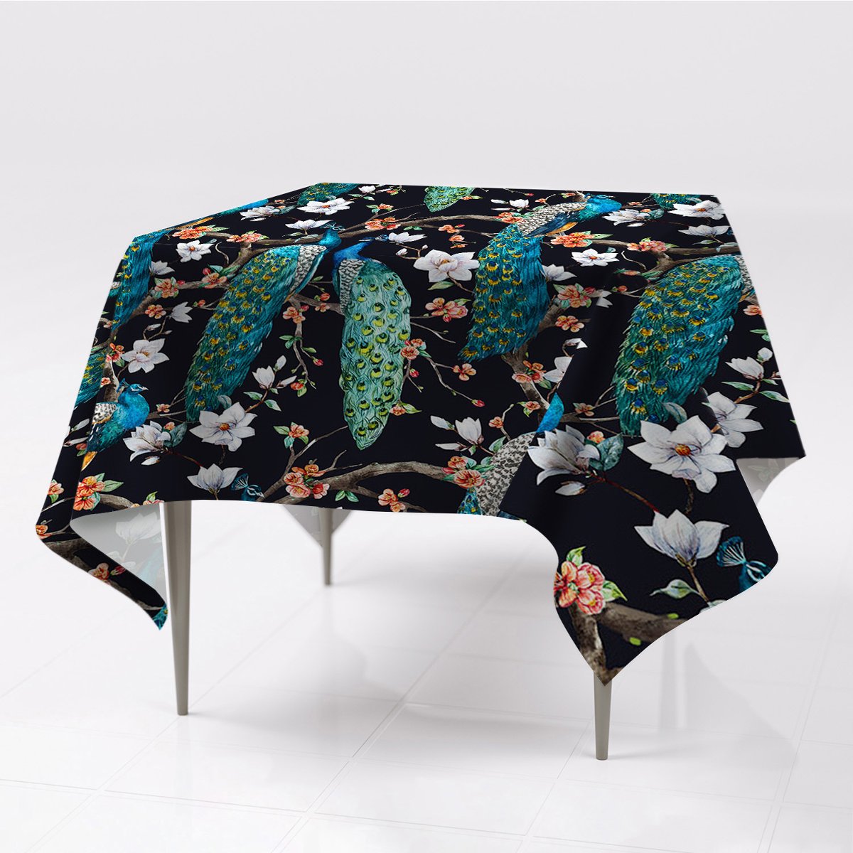Do mieszkania różne obrusy na stół Pawie 150x150, Fabricsy