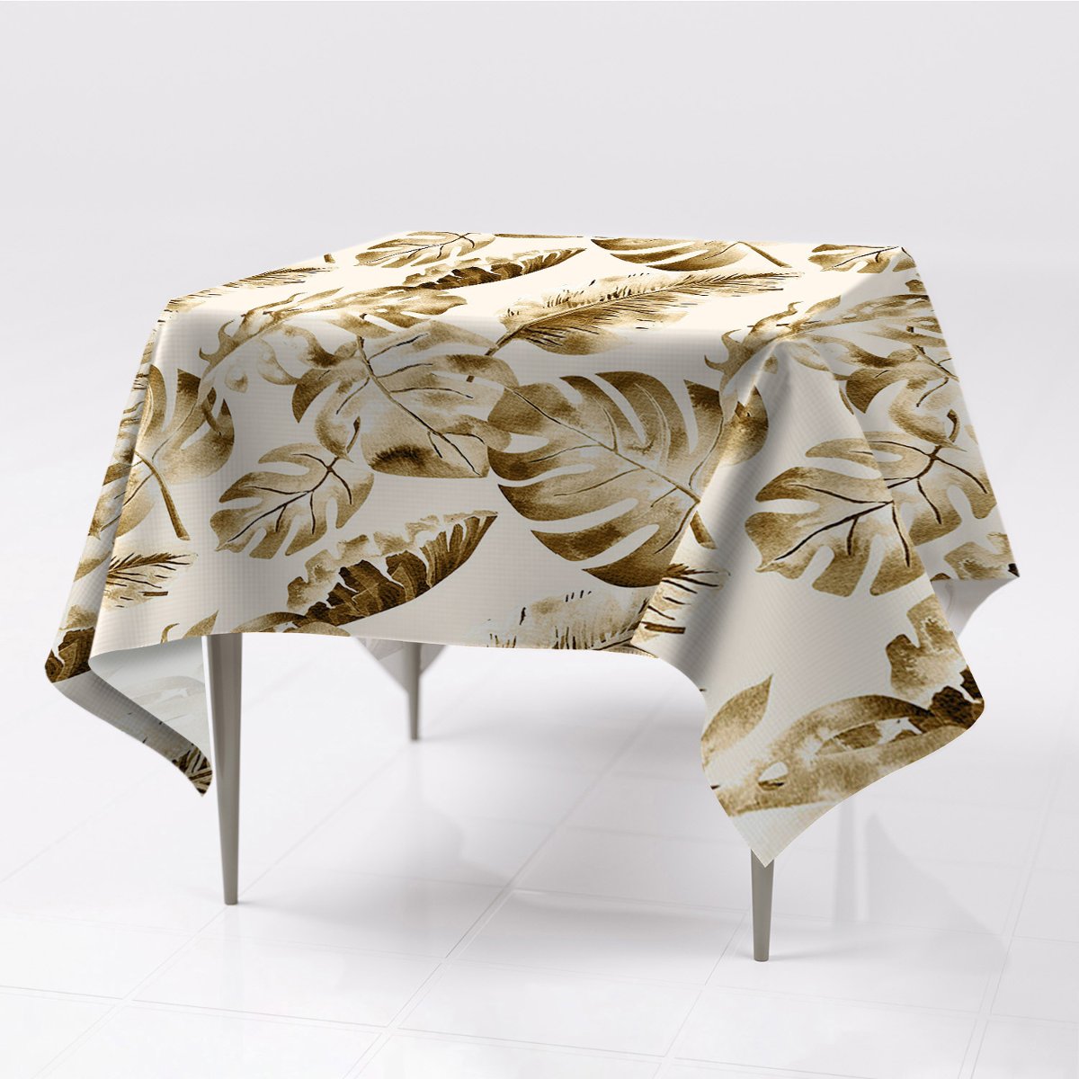 Grafika gładkie obrusy Liście palmy nowoczesny eko, Fabricsy, 150x150 cm