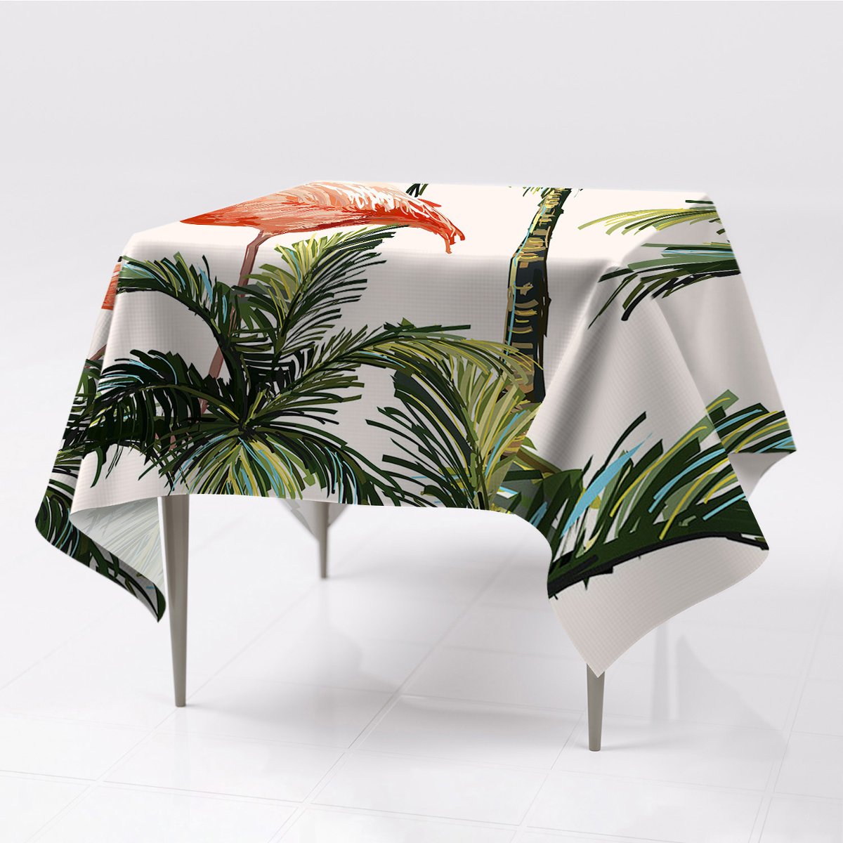 Do kuchni kolorowe obrusy gładkie Flamingi 150x150, Fabricsy