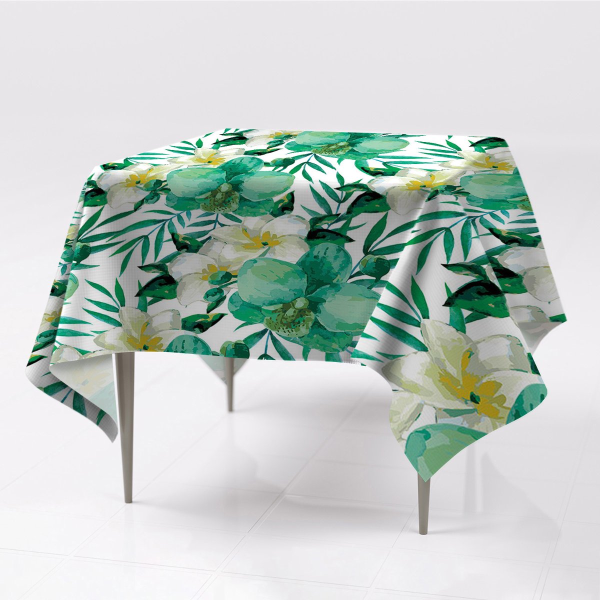 Obrusy na stół 150x150 Pastelowe kwiaty ze wzorem, Fabricsy, 150x150 cm