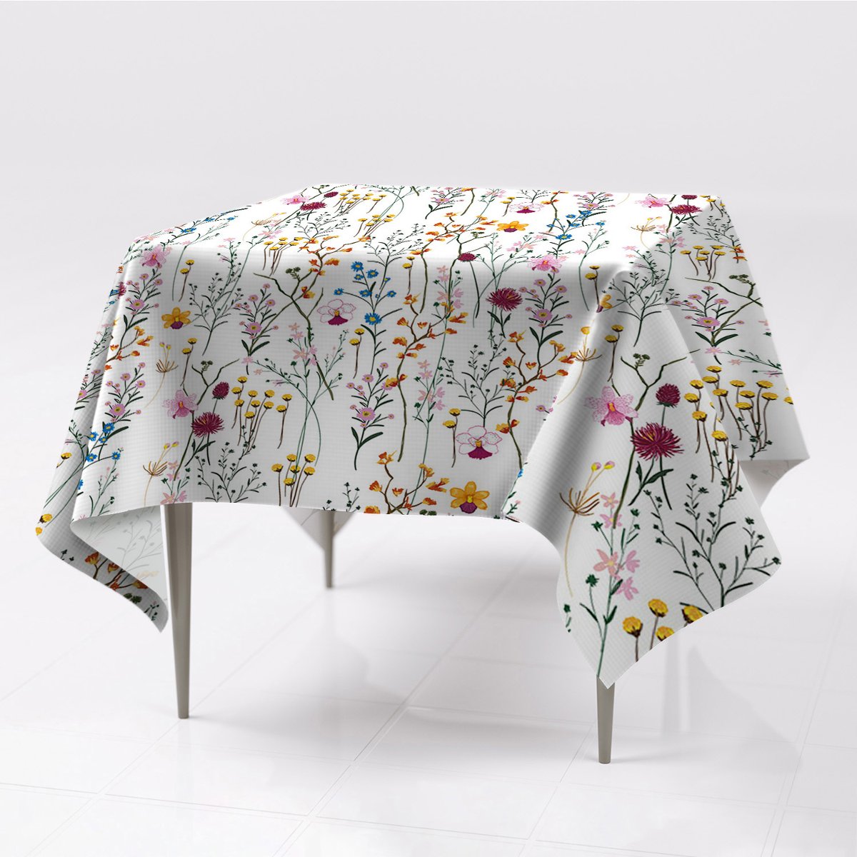 Różne kolory obrus do pokoju Polne kwiaty 150x150, Fabricsy