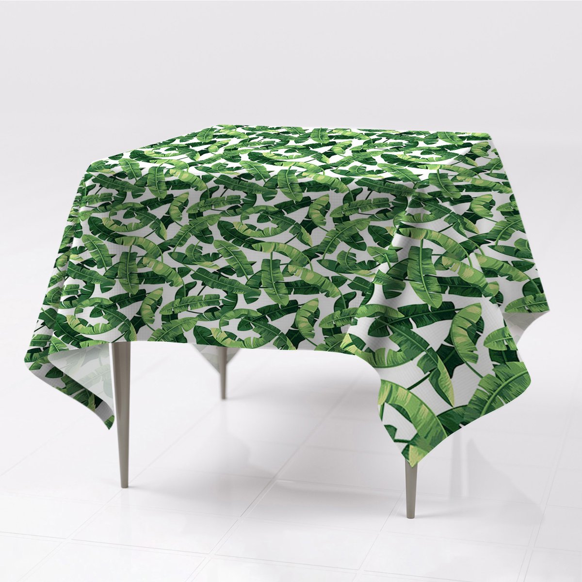 Nadruk kolorowe obrusy na stół Liście tropikalne, Fabricsy, 150x150 cm