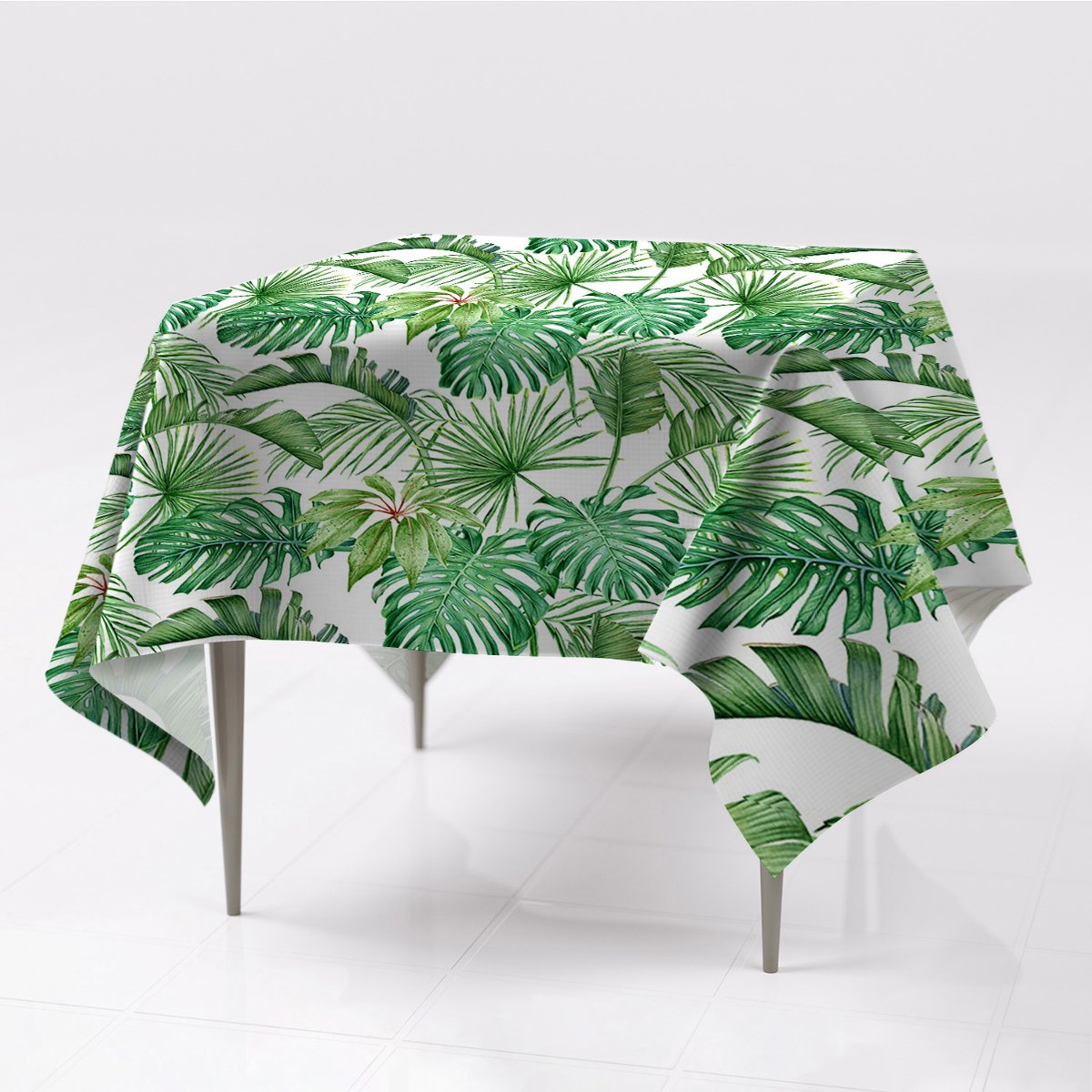 Do domu różne obrusy na stół Palma i Monstera eco, Fabricsy, 150x150 cm
