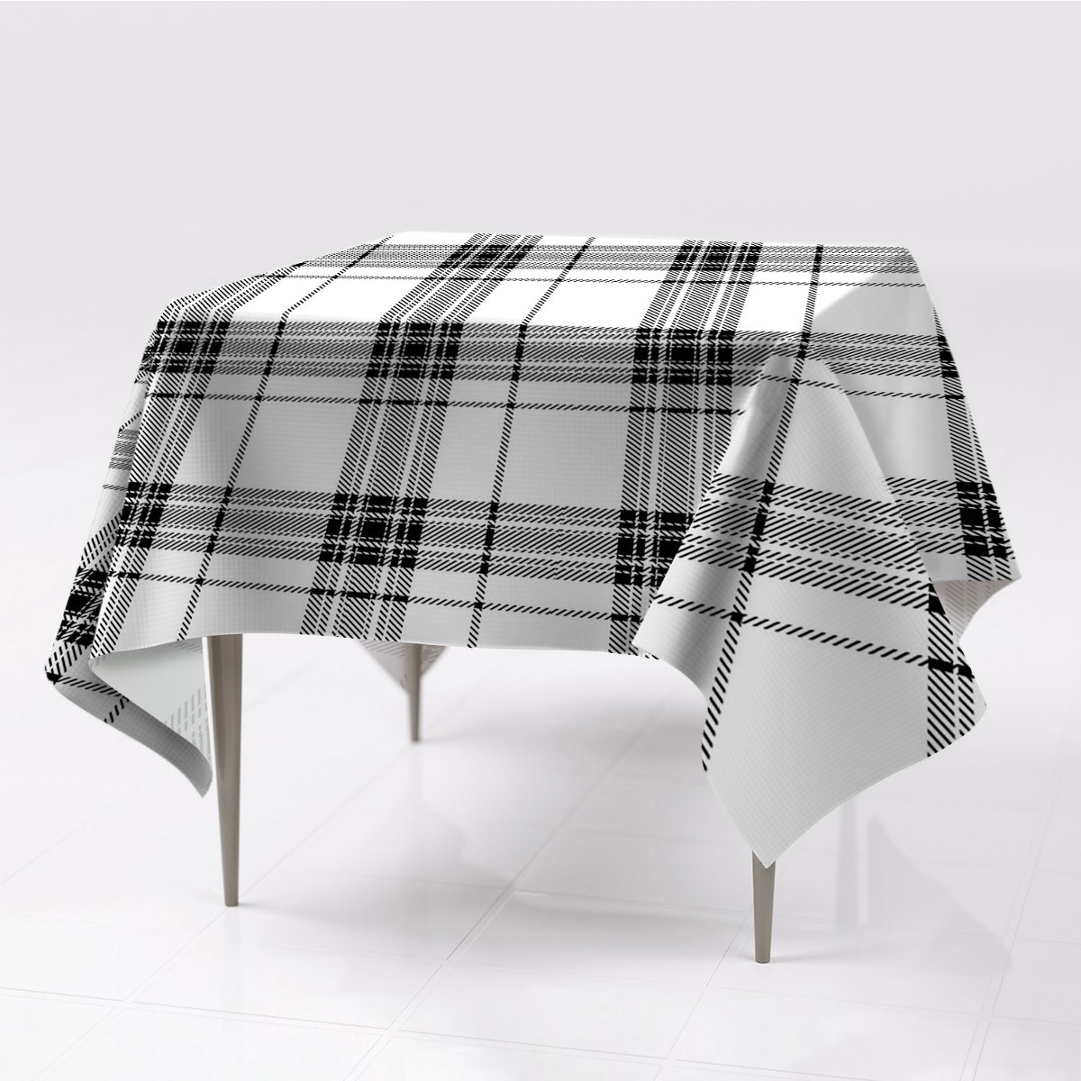 Tkanina kolorowe obrusy gładkie Wzór w kratę eco, Fabricsy, 150x150 cm