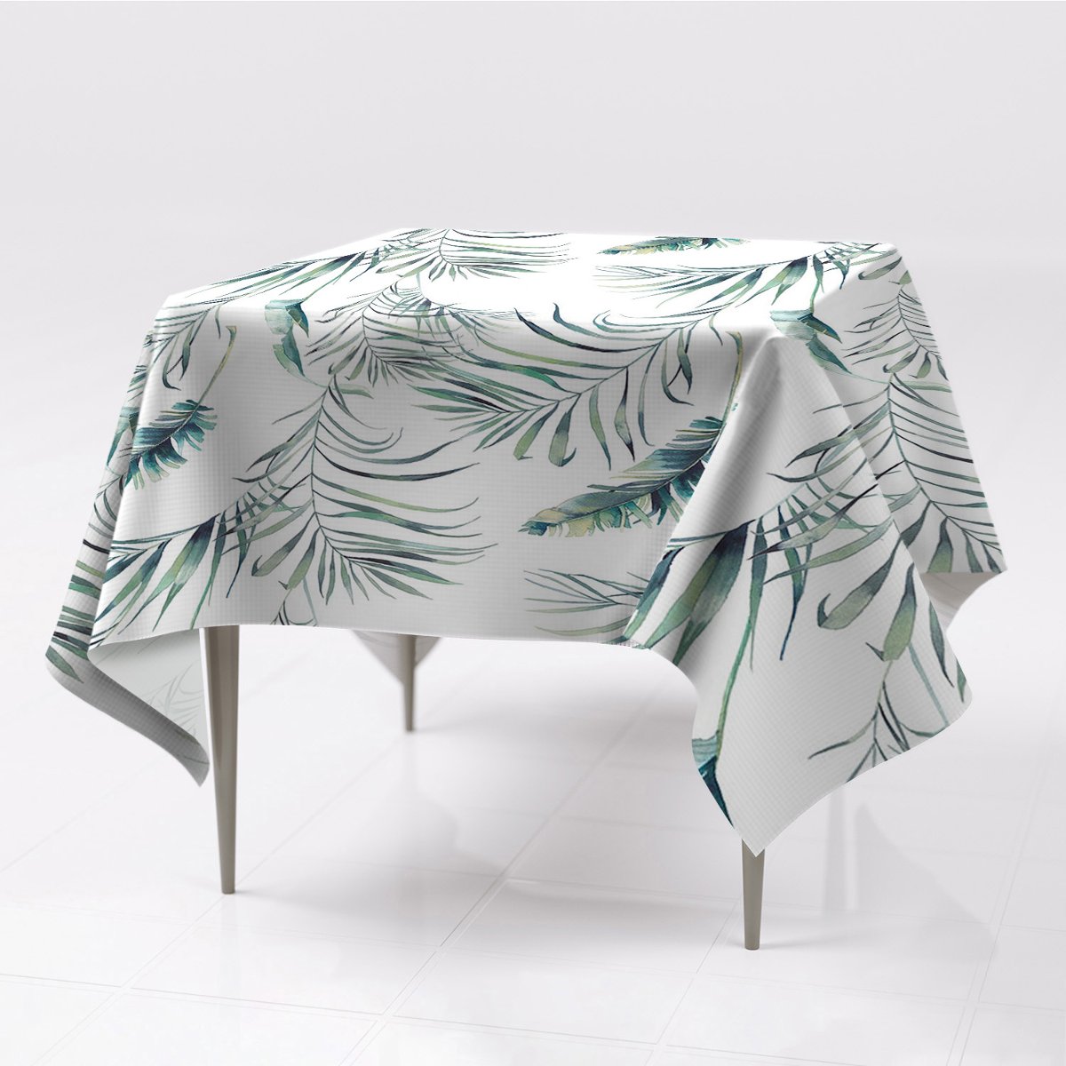 Gładkie obrusy na stół delikatny Liście jak pióra, Fabricsy, 150x150 cm