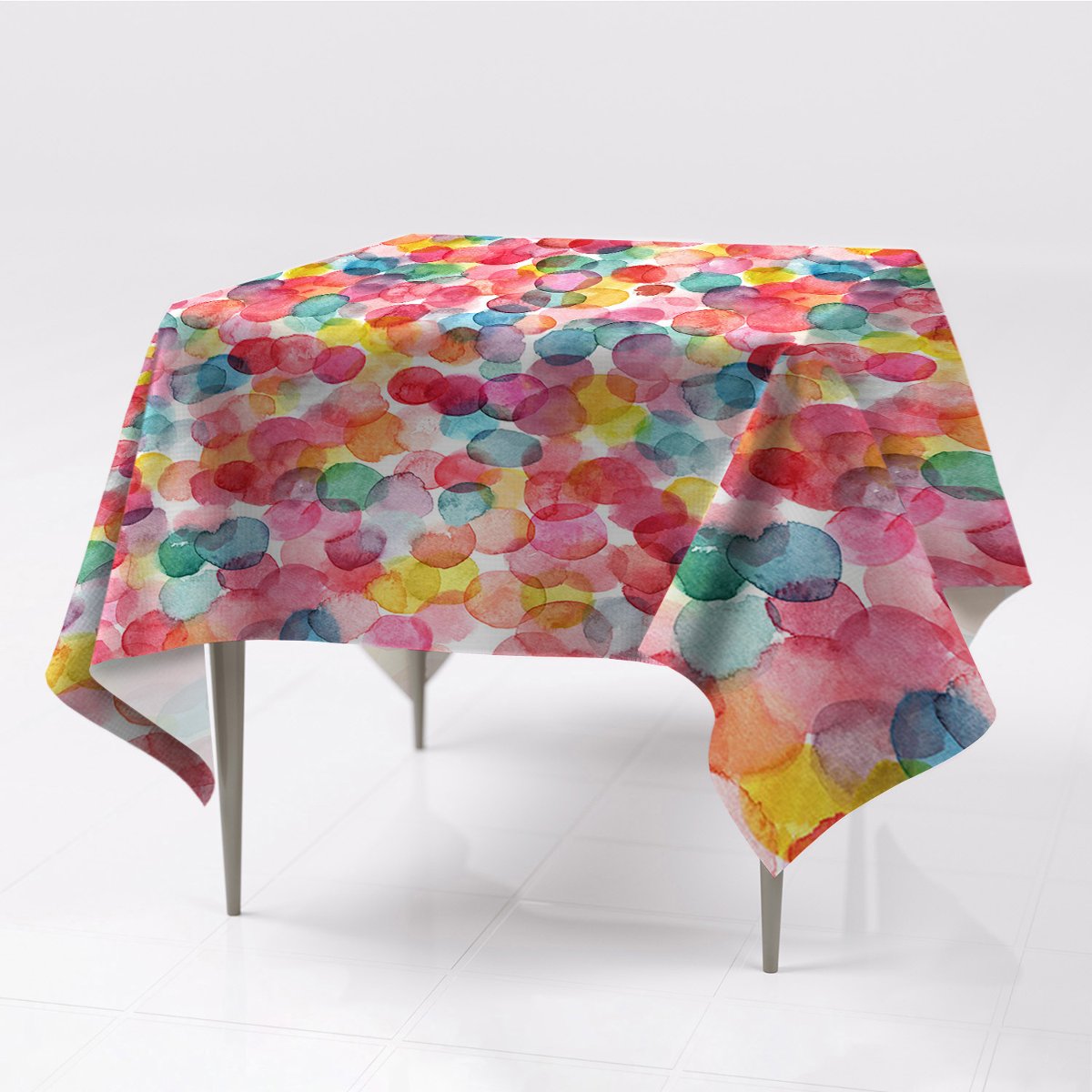 Różne obrusy na stół ozdobny Kolorowe bąbelki eco, Fabricsy, 150x150 cm