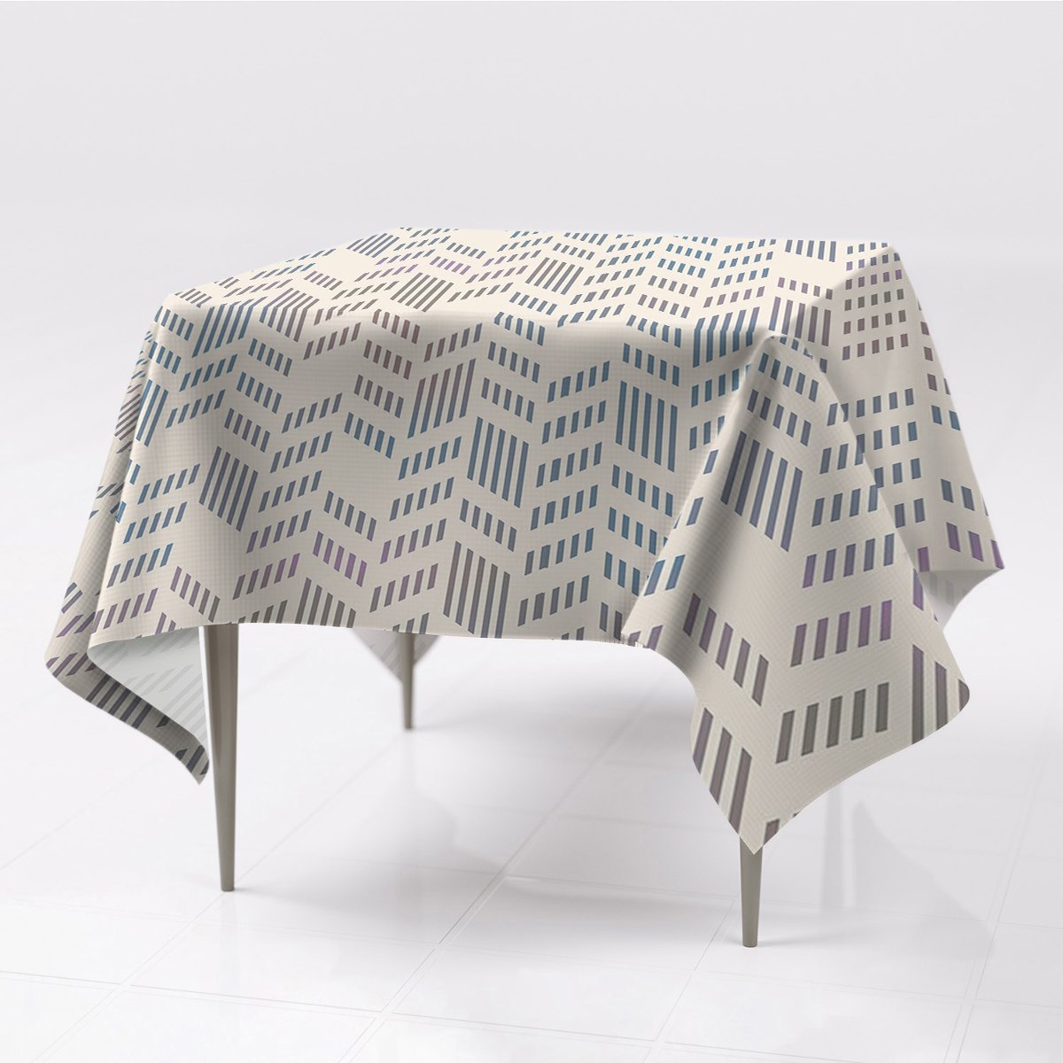 Gładki obrus na stół do domu Geometryczna jodełka, Fabricsy, 150x150 cm