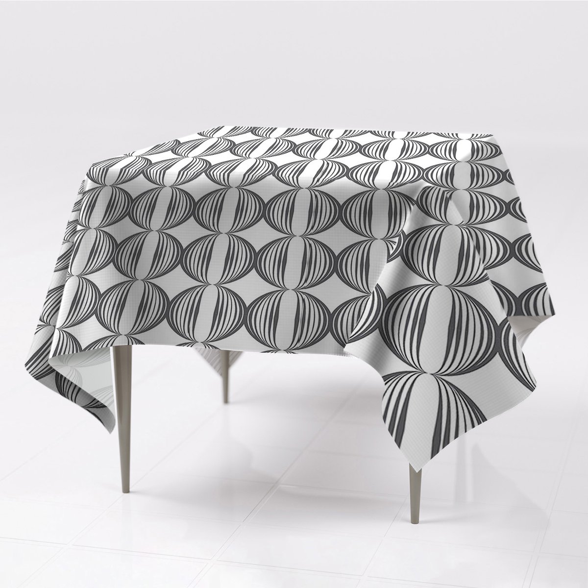 Do domu obrusy na stół Okręgi wzór retro 150x150, Fabricsy