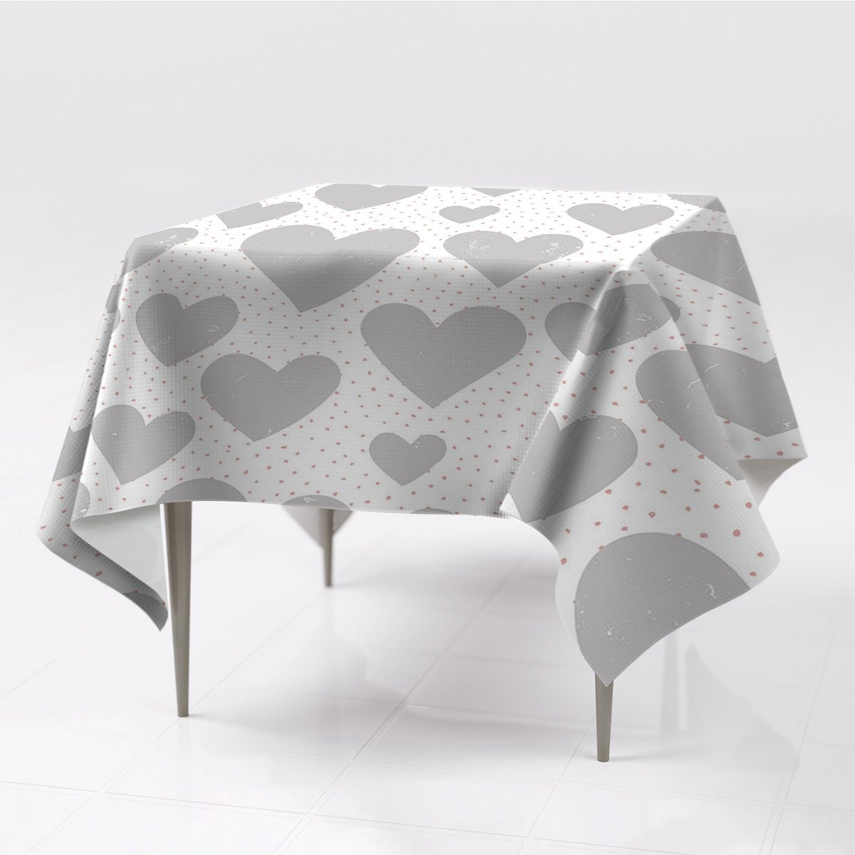 Do domu obrusy na stół kolory Szare serca 150x150, Fabricsy