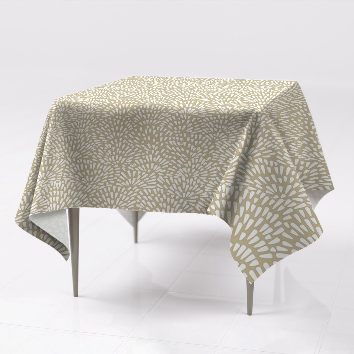 Delikatny gładki obrus Beżowe Łzy Boho 150x150 eco, Fabricsy