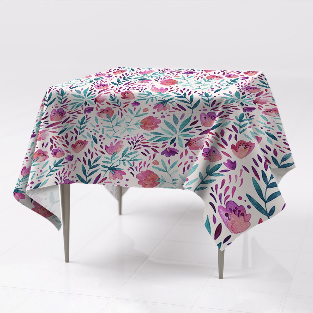 Nadruk obrus na stół kolory Vintage maki 150x150, Fabricsy, 150x150 cm